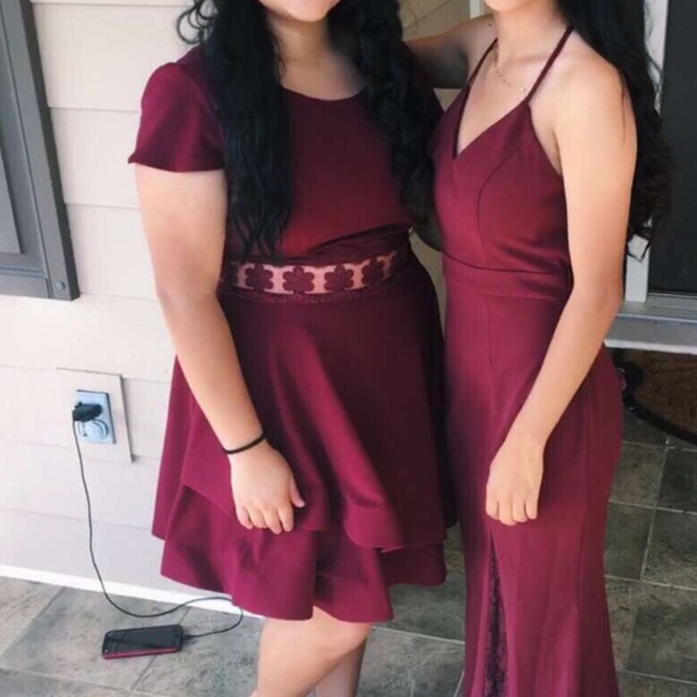 Burgundy homecoming dress